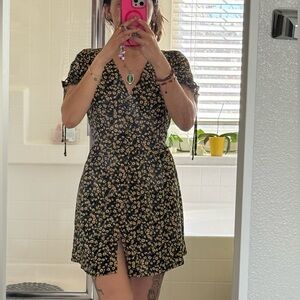 Floral Black Dress